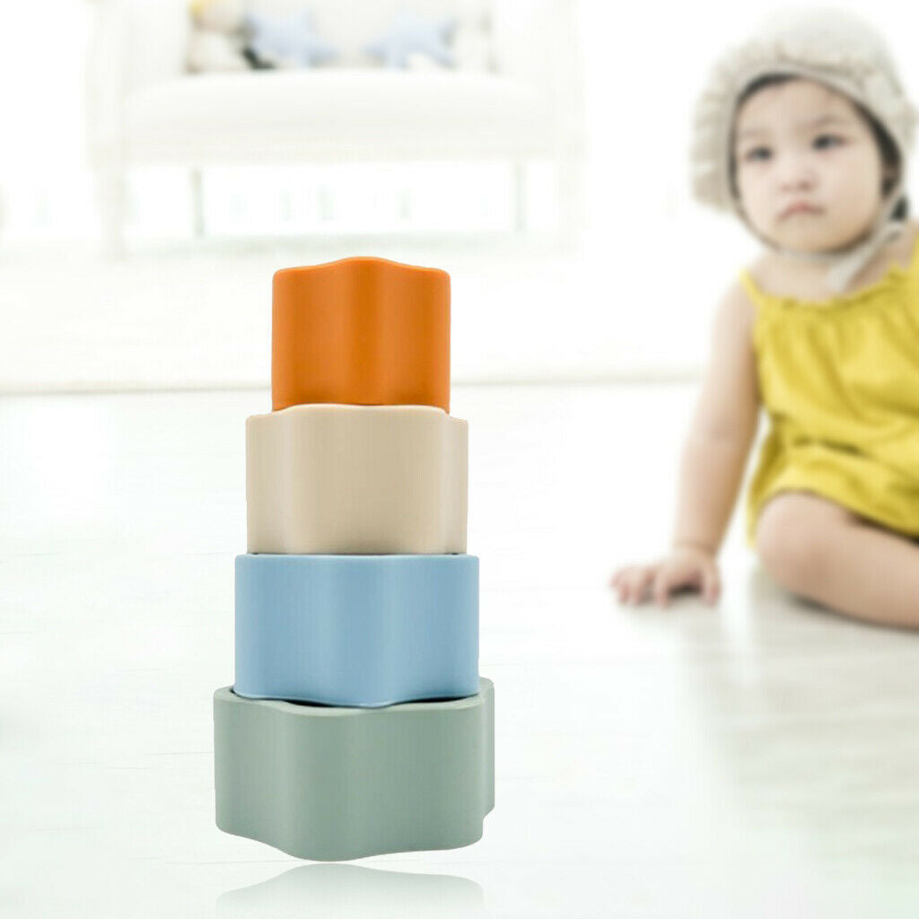 Stacking Silicone Puzzle Development Toys Early Education for Toddler B
