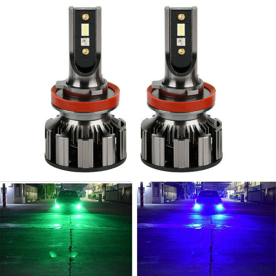 2Pcs 72W LED Car Headlight Bulb Kit H8 H9 H11 Phone Bluetooth Control DC 10V-30V