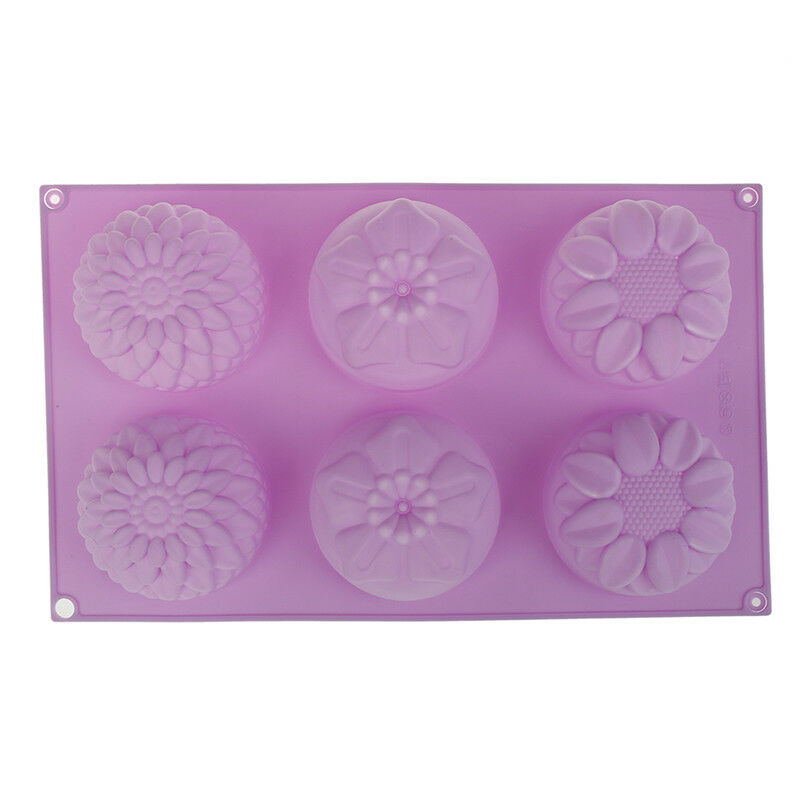 Silicone Soap Mold Flower Pattern Rectangular Handmade Soap Making DIY Mou.l8
