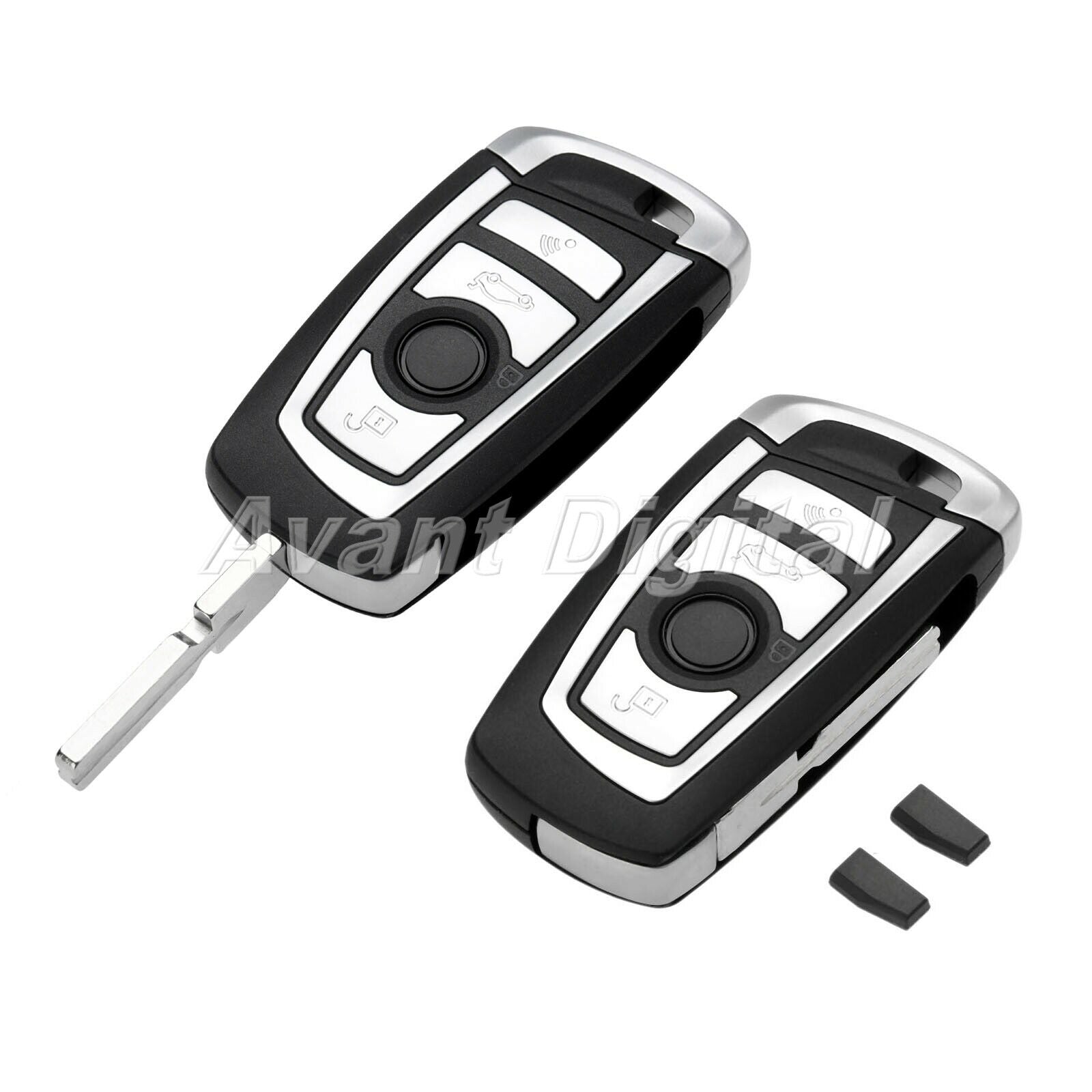 2Pcs Remote Key 4 Buttons HU58 PCF7935 ID44 Chip Fit For 1998-2005 X5 Z3 Z4