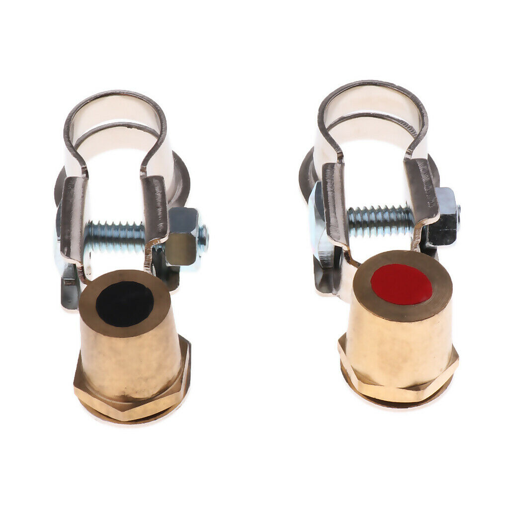 Set of 2 Adjustable Positive Negative Car Battery Terminal Clamp Clips