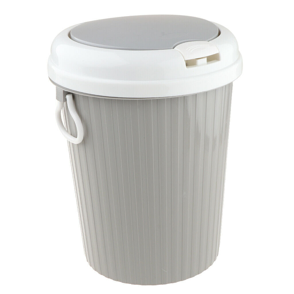 2Pcs 7.48"x12.60" L Household Kitchen Bedroom Trash Can Garbage Bin with Lid