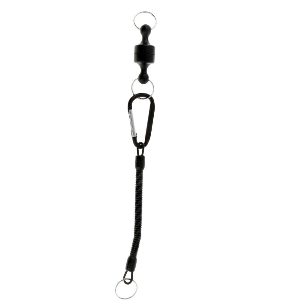 3pcs  Net Release Holder&Wire Steel Fishing Coiled Lanyard&Carabiner