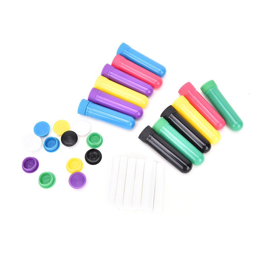 Essential Oil Aromatherapy Blank Nasal Inhaler Tubes 12 Complete Sticks Empty DD