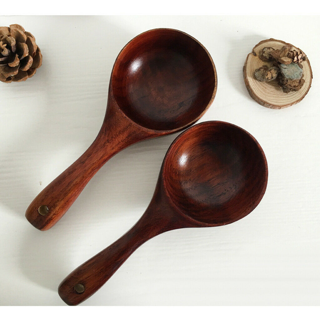 Japanese Style Natural Wooden Spoon Grain Wine Serving Ladle Eco Friendly