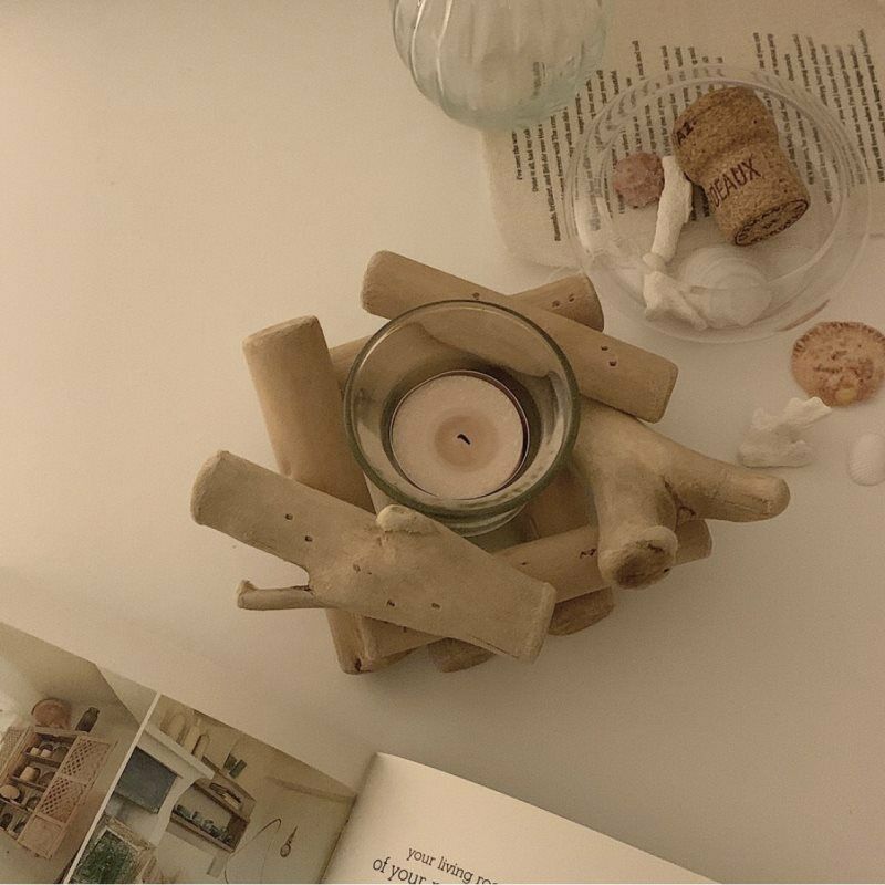 Wooden Driftwood Candle Holder Creative Candle Candle Tea Light Holder Stand