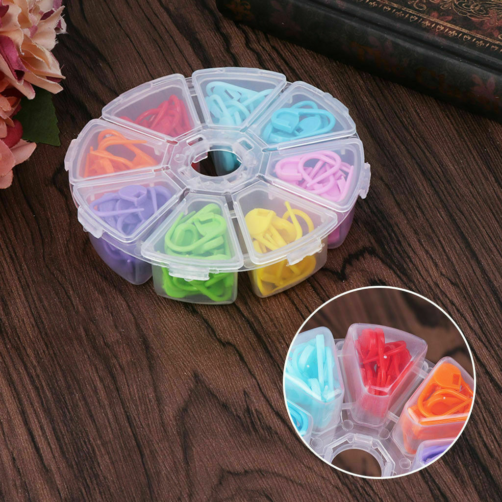 Ltos 104pcs Plastic Knitting Crochet Locking Stitch Markers Clips Holder Tool