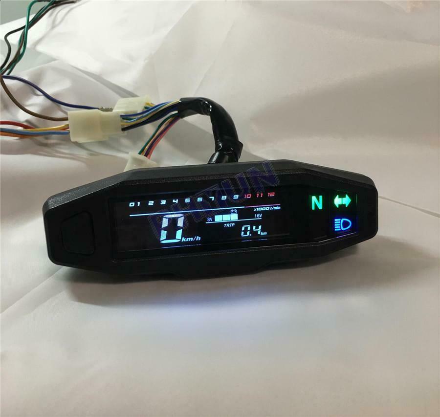 Motorcycle LCD Digital Speedometer Odometer + Sensor Max Speed 199km/h Universal