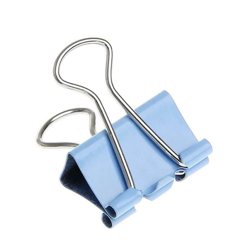 40Pcs Colorful Metal Binder Clips File Paper Clip Office Supplies 19mm Width