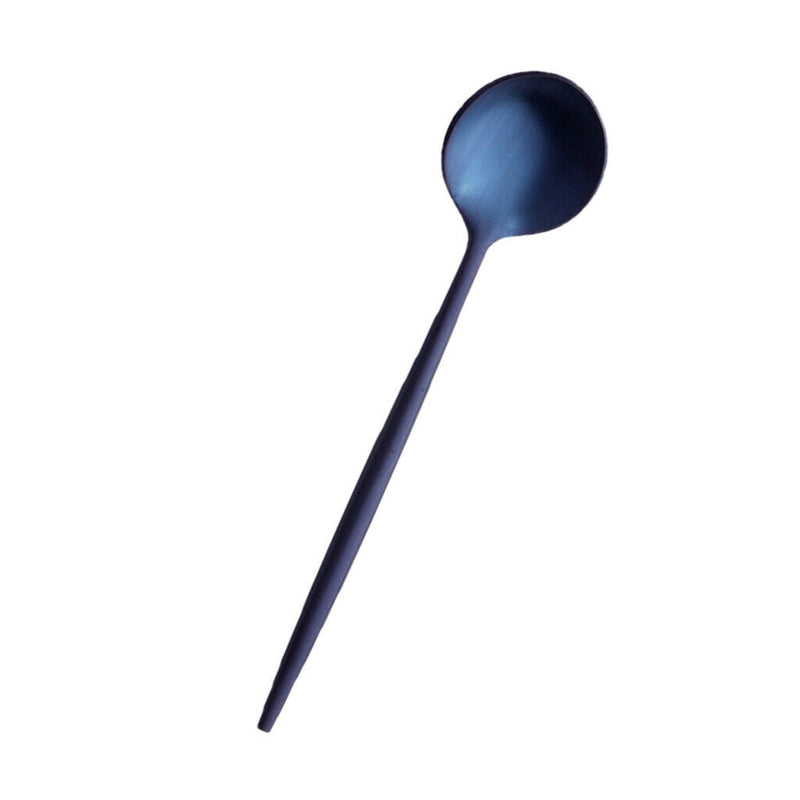 Flatware Spoon Cutlery Square for Kitchen Dining Bar Hotel Cafe  Blue