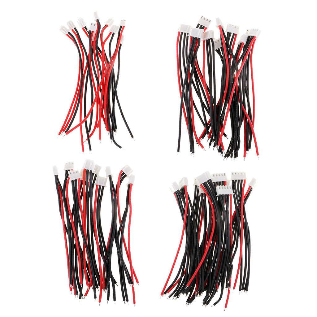 30Pcs/Set JST-XH Connector Silicone Charging Cable for Lipo Lithium Battery
