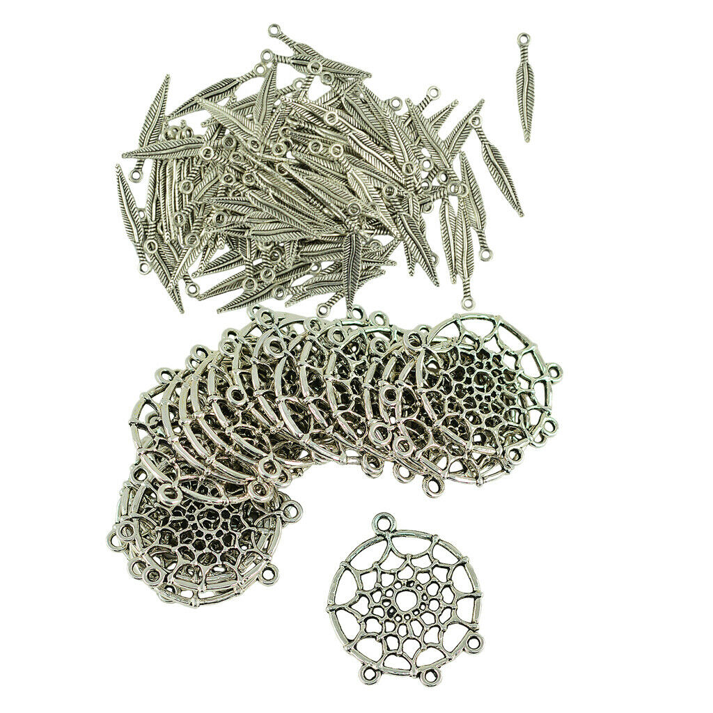 120pcs Dream catcher Charms Feather Pendant for DIY Key Chain Sweater Chain