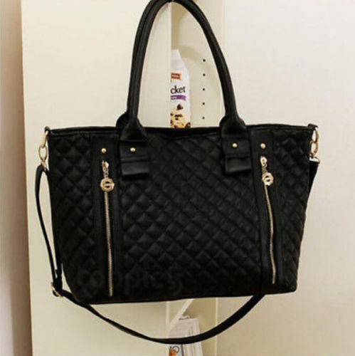 Women's Handbags Bags Leather Shoulder Tote Crossbody Bag Hobo Handbag Black A+