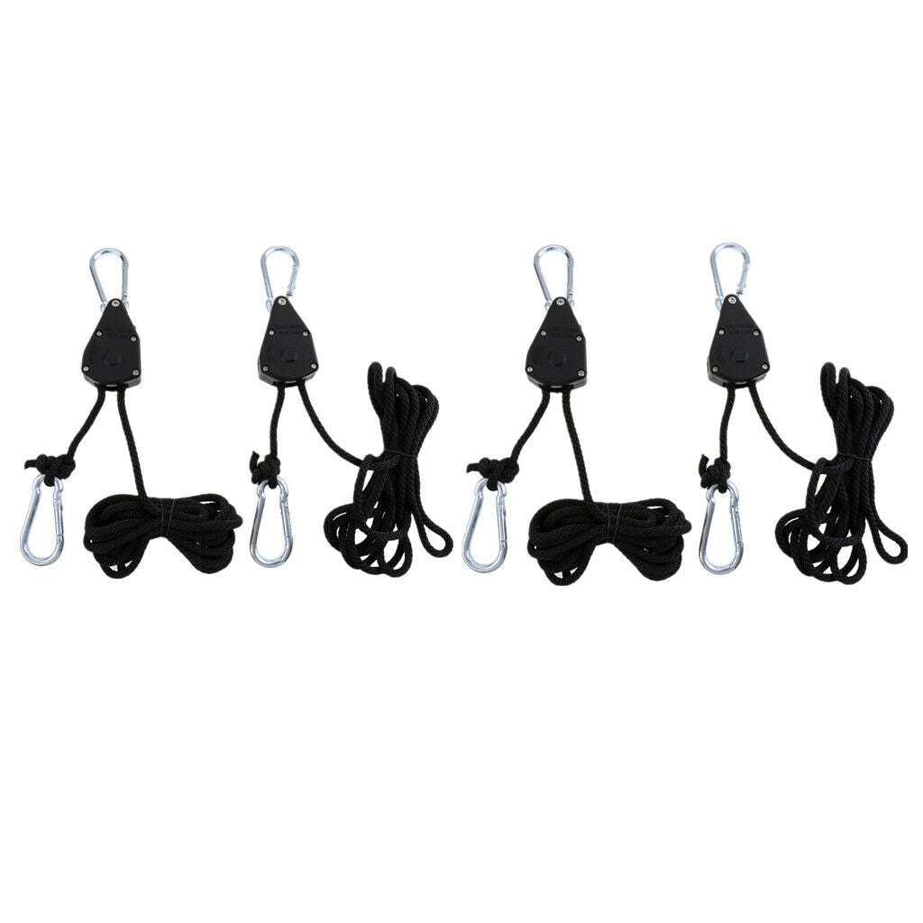 2 Pairs 68KG Capacity Rope Ratchet Hanger for Grow Light Reflector