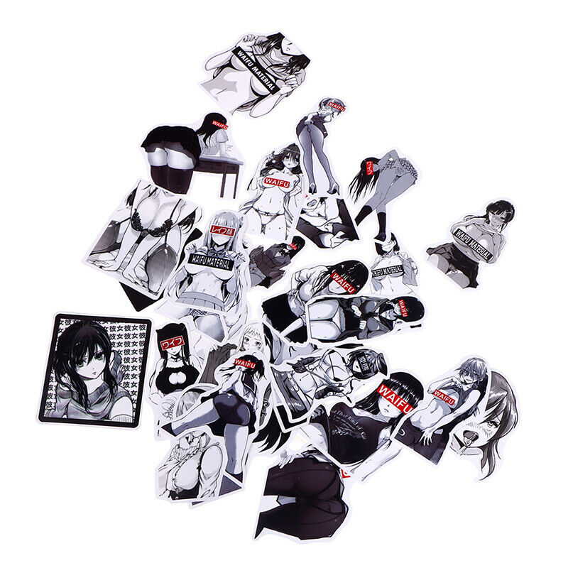 30pcs Waifu Stickers Anime Pinup Girl Laptop Love Vin.l8