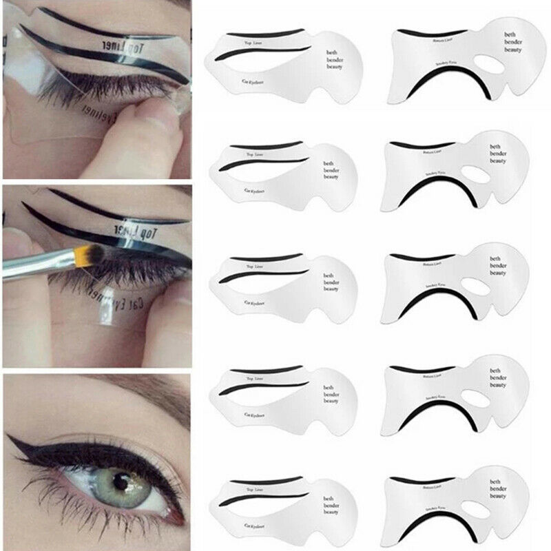 10pcs Eyeliner Stencils Winged Eyeliner Stencil Models Template Shaping Tool NC