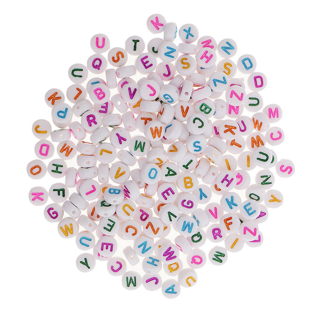 200 Pieces Alphabet Beads DIY Letter Beads For Jewelry Craft Colored Letters