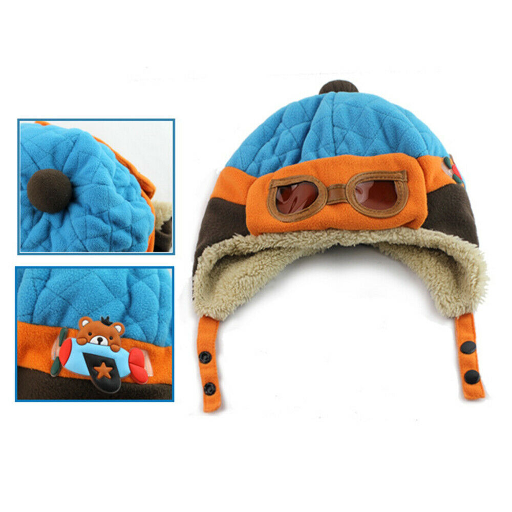New Baby Earflap Toddler Girl Boy Kids Pilot Aviator Cap Warm Soft Beanie Hat US