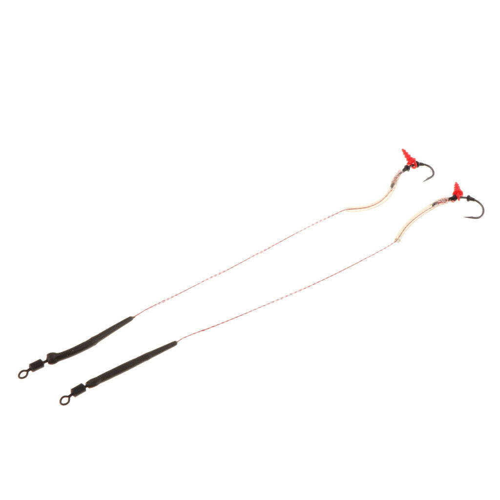 2pcs Carp Fishing Hair Rigs Braided Line High Carbon Steel Hooks G005