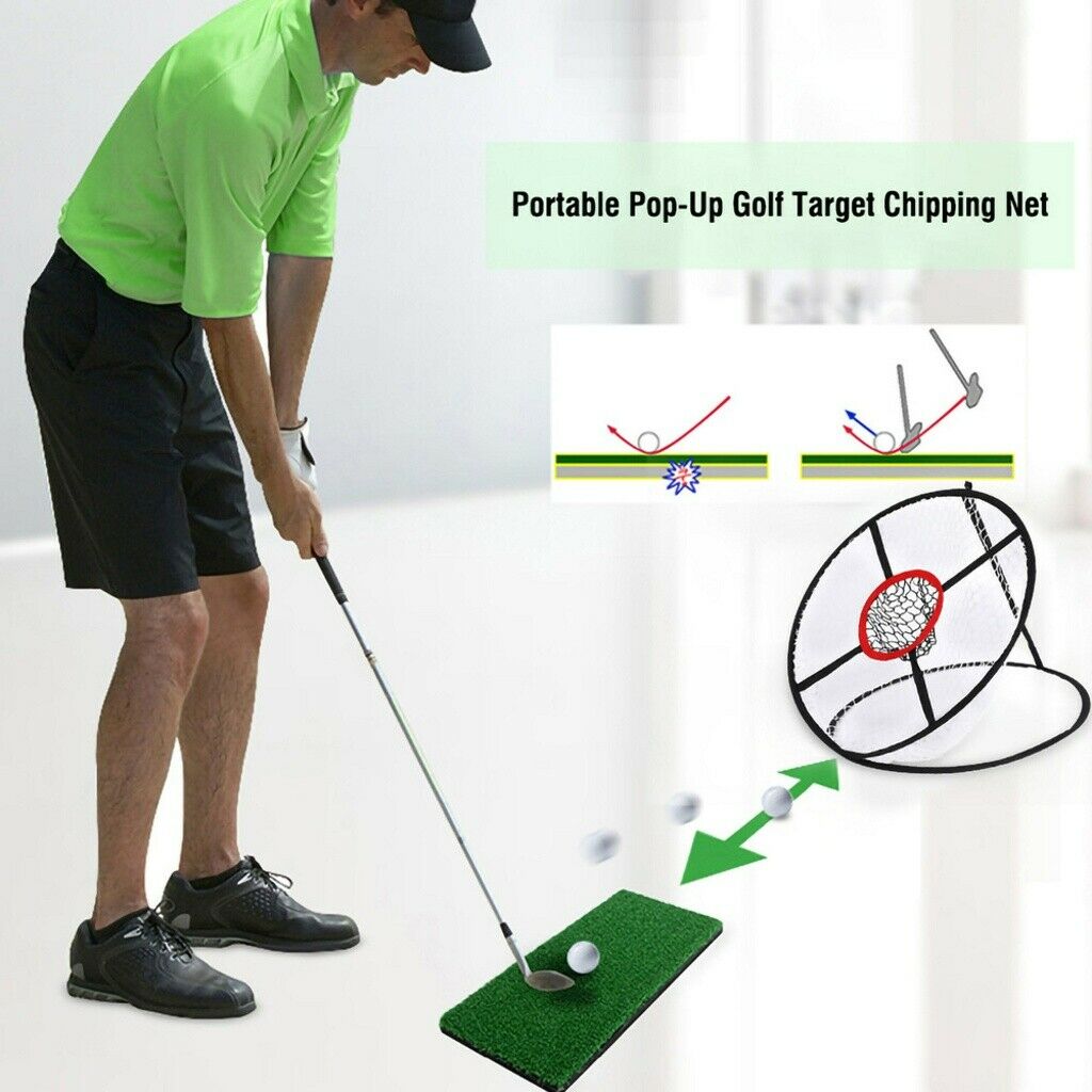 Two Layers Pop-Up Indoor Outdoor Golf Practice Training Target Chipping Net