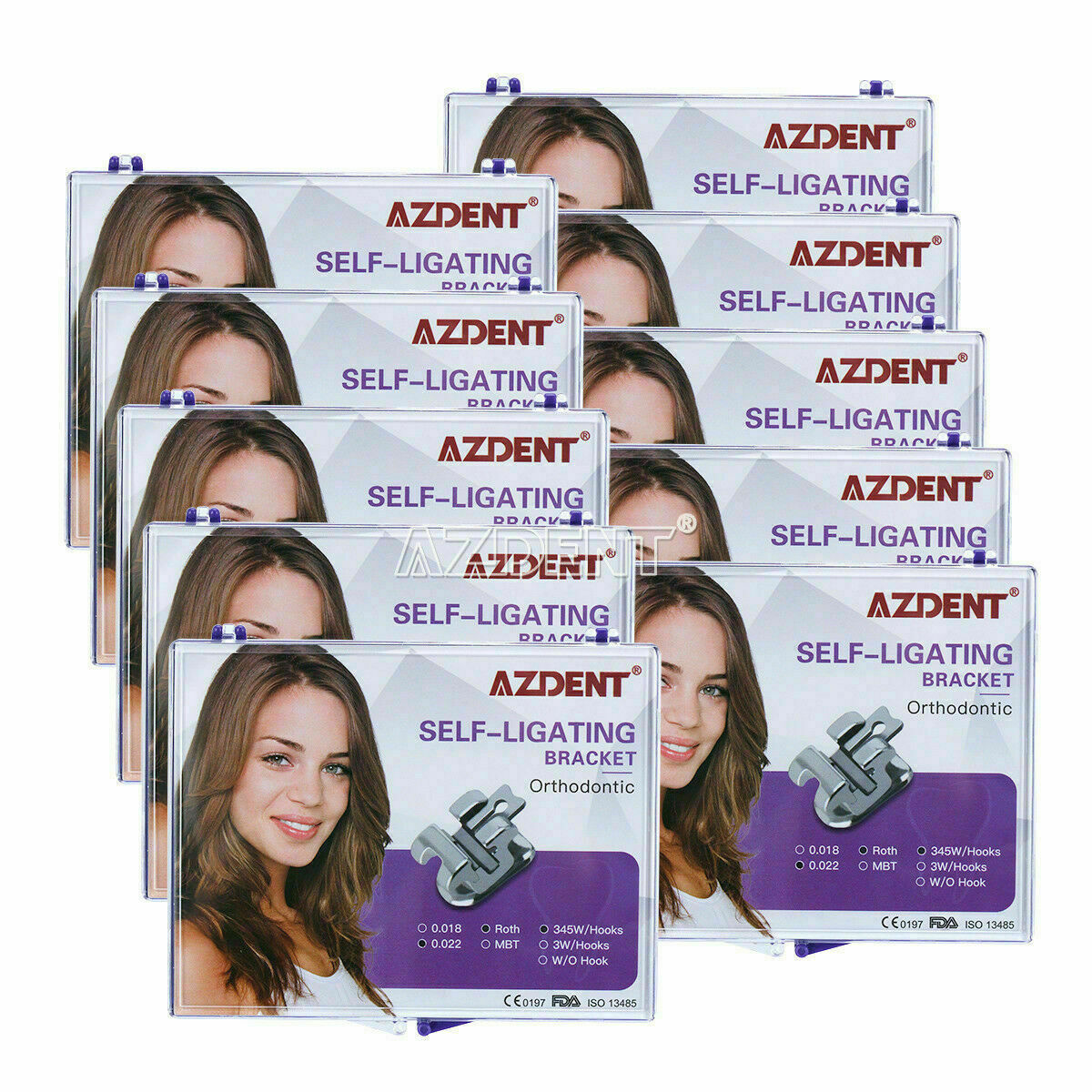 20 Packs Orthodontic Bracket Self-Ligating AZ Dental Roth .022 Hooks 3 4 5