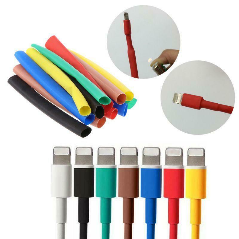 12Pcs/Bag Universal Heat Shrink Tube Sleeve Cover USB Charger Cable Wire for 5 6