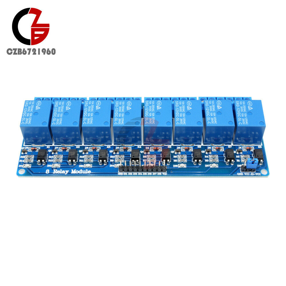 12V 8 Channel Relay Module Optocoupler for Arduino UNO 2560 1280 ARM PIC AVR