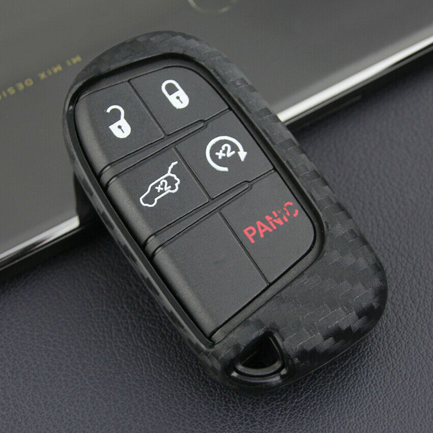 ScratchProof Carbon Fiber Remote Key Case Cover Shell For 2015-2017 Chrysler 200