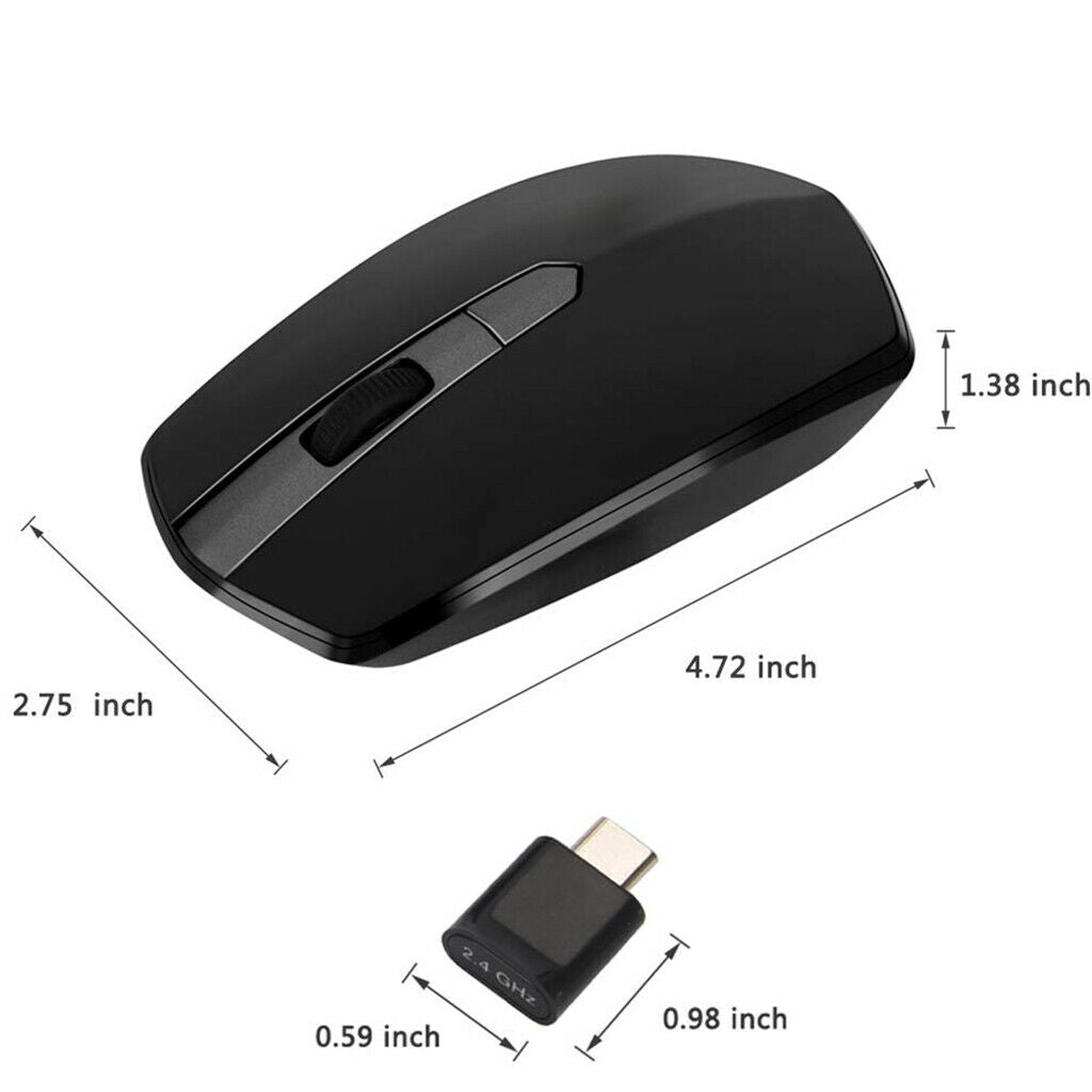 Wireless Gaming Mouse Rechargeable Silent Optical Mice with Type C Receiver