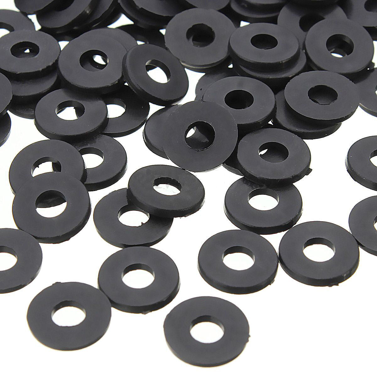 100pcs Black Flat Ring Nylon Washer Gaskets for M3 Screws OD 8mm ID 3mm T 1mm