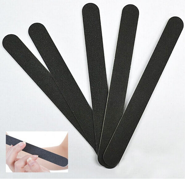 US 10Pcs Nail Files Double Sided 100/180 Grit File Emery Board Straight Sets Kit