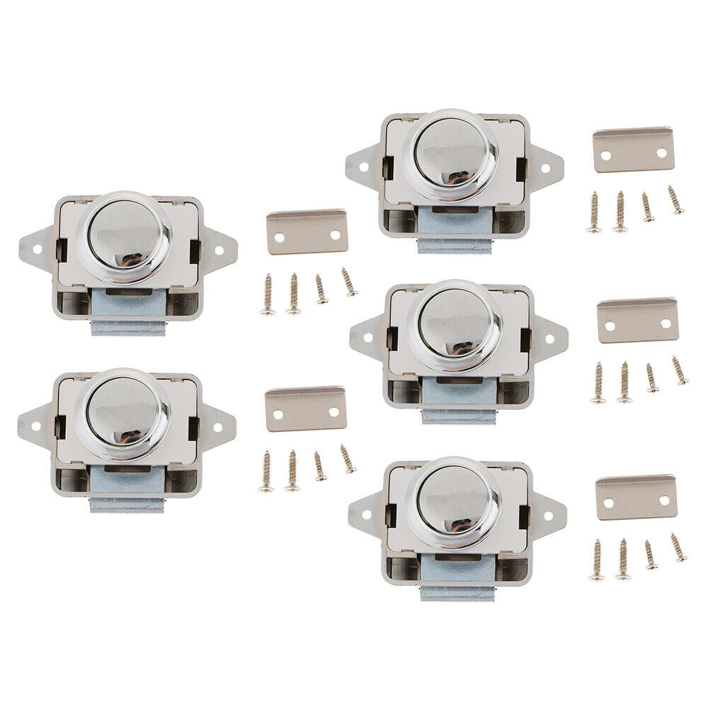 5pcs Zinc Alloy Push Button Lock for Car RV Truck Boat Motor Home  Caravan