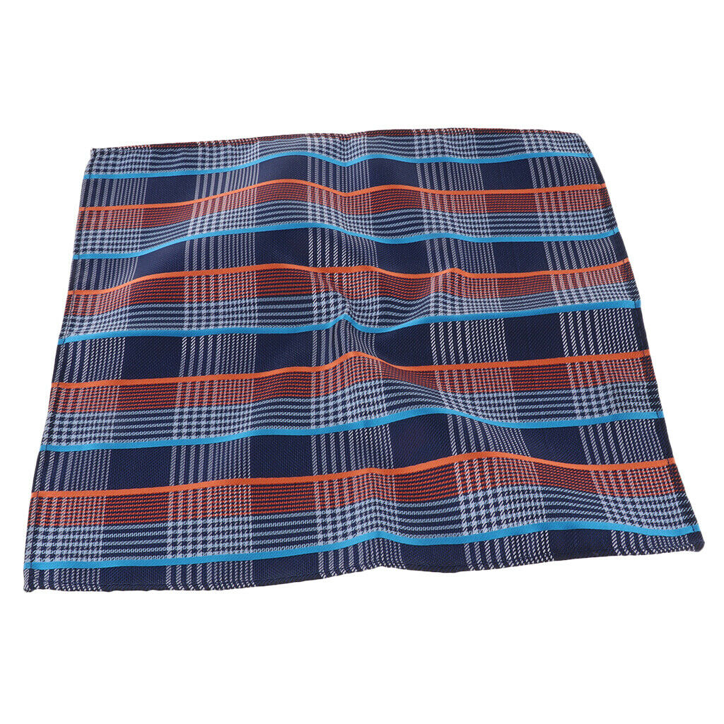 Cotton Plaid Men's Handkerchief Square Decorative Suits Grid Hanky Style 01