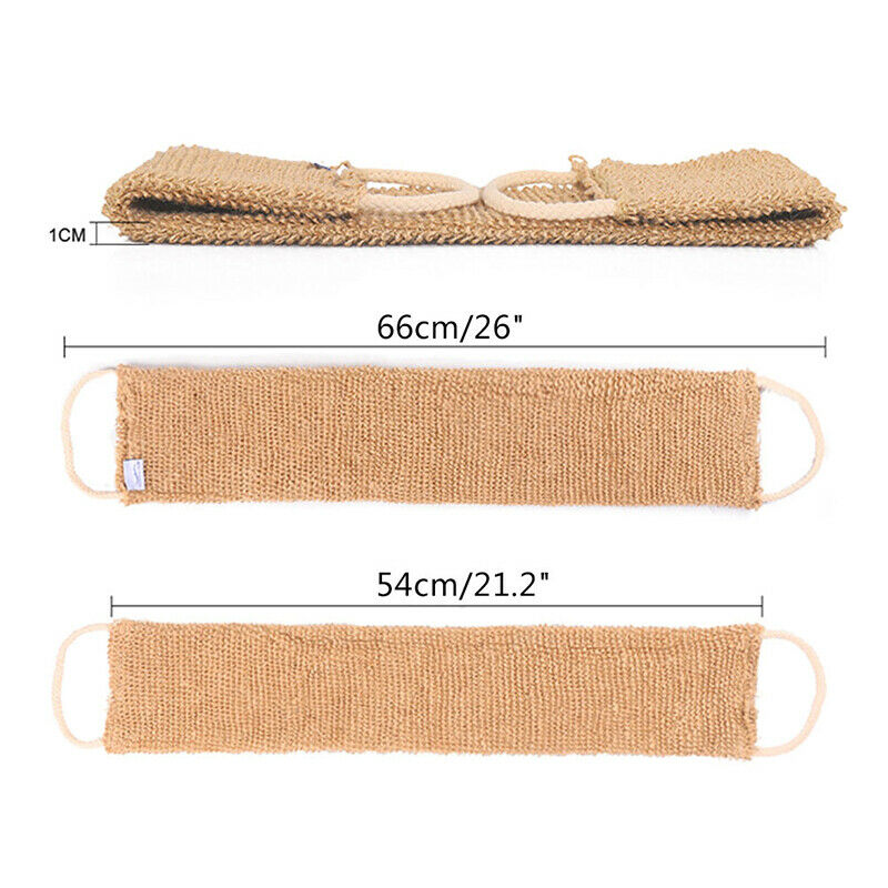 1Pcs Burlap Bath Towel Shower Back Body Exfoliating Belt Scrubber Strap C.l8