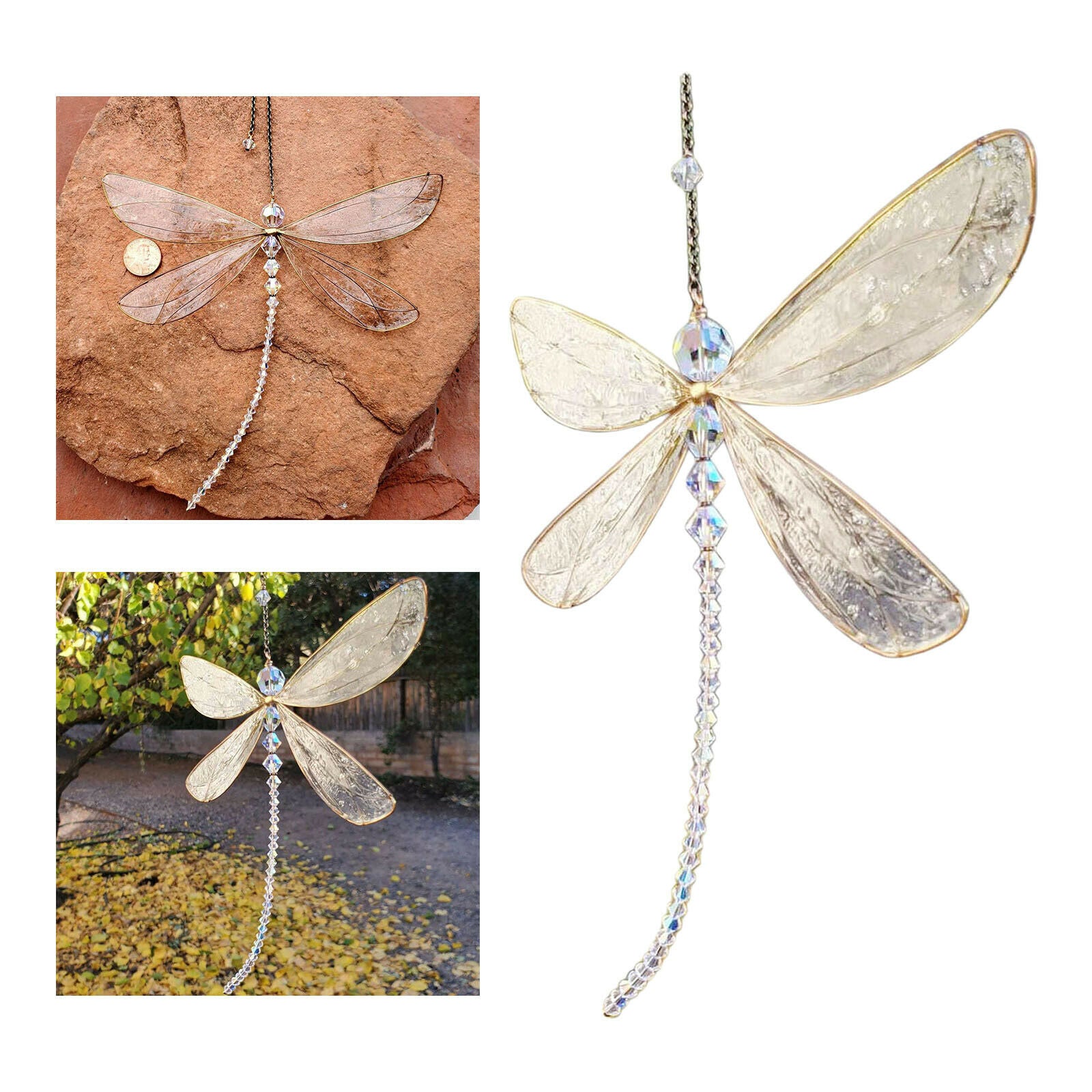 Suncatcher Windchime Curtain Dragonfly Window Hanging Mobile Feng Shui
