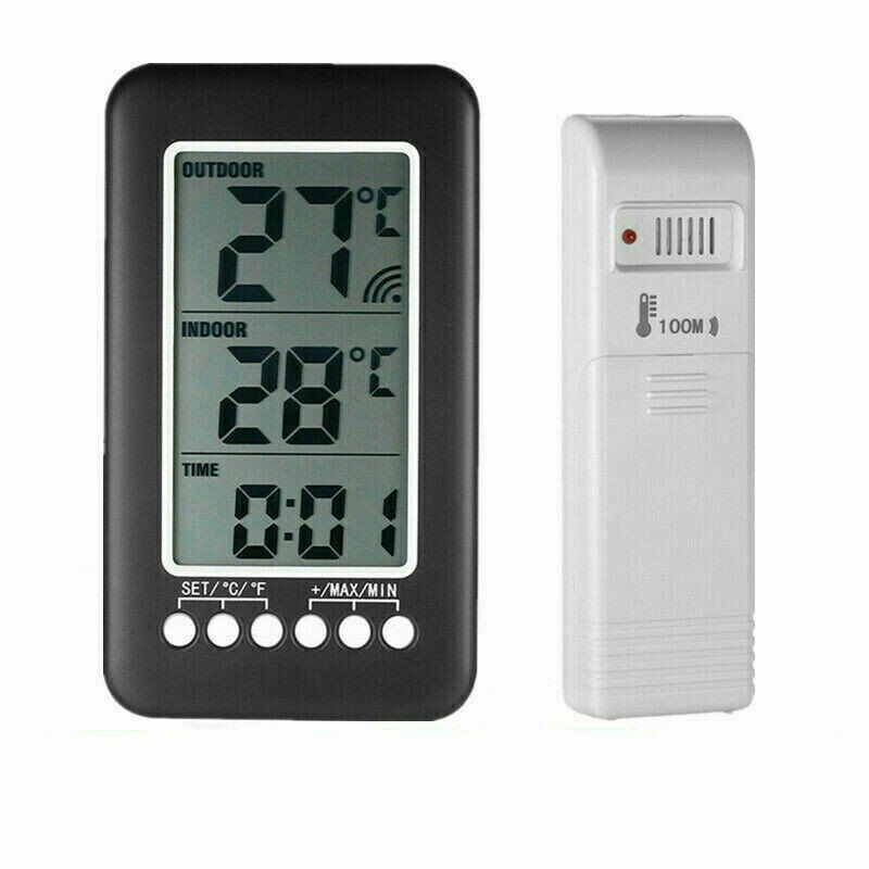 Indoor Wireless Transmitter Outdoor Digital Thermometer Clock Thermometer