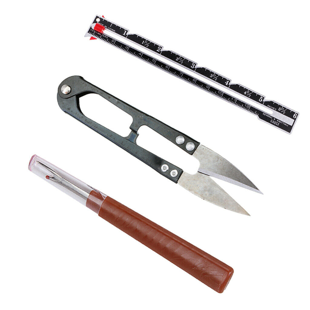Sewing Tool Sewing Kniting Gauge + Sewing Snip + Seam Ripper for Sewing DIY