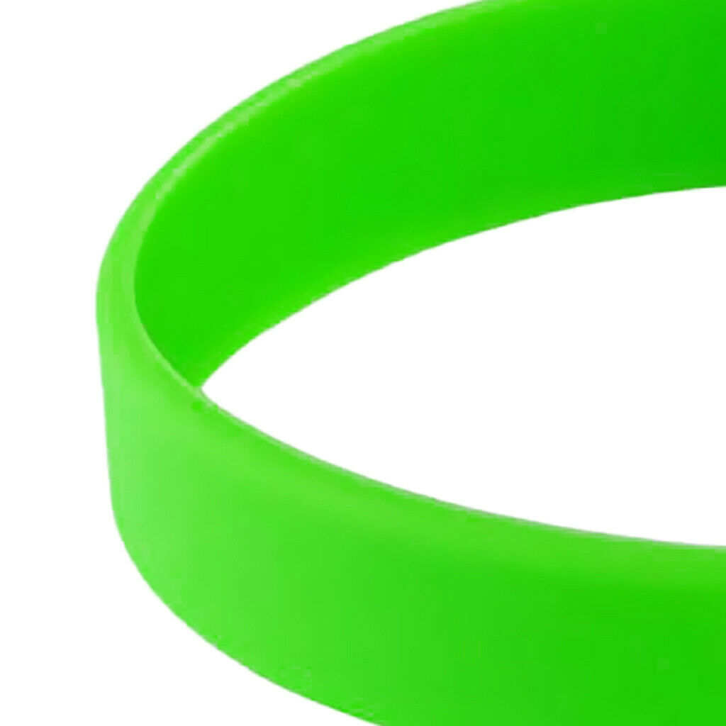 10 PCS/Pack Blank Silicone Wristbands Fashion Rubber Bracelet Green