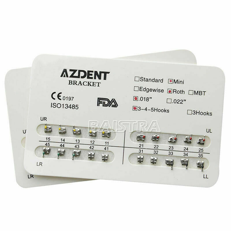 30 X Dental Orthodontic Metal Brackets Braces Split Welding Roth018 Hooks 3-4-5