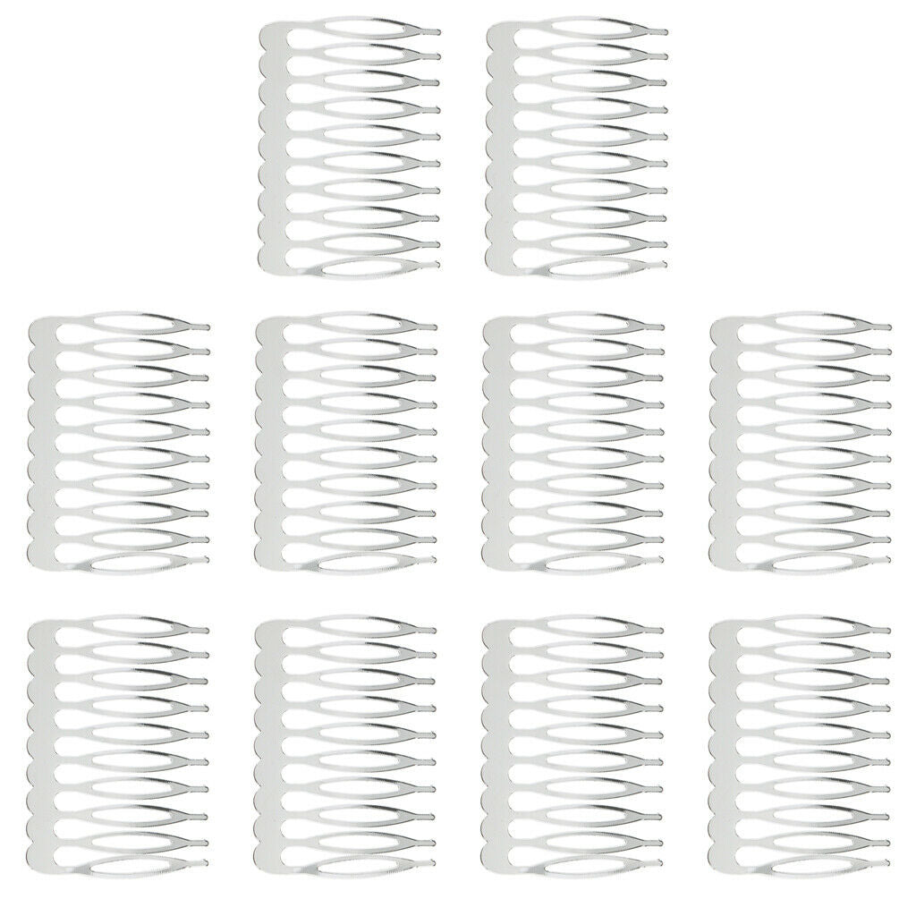 10pcs Hair Clip Hair Comb Pin Barrette Wedding Veil Wire Metal Comb Hair DIY