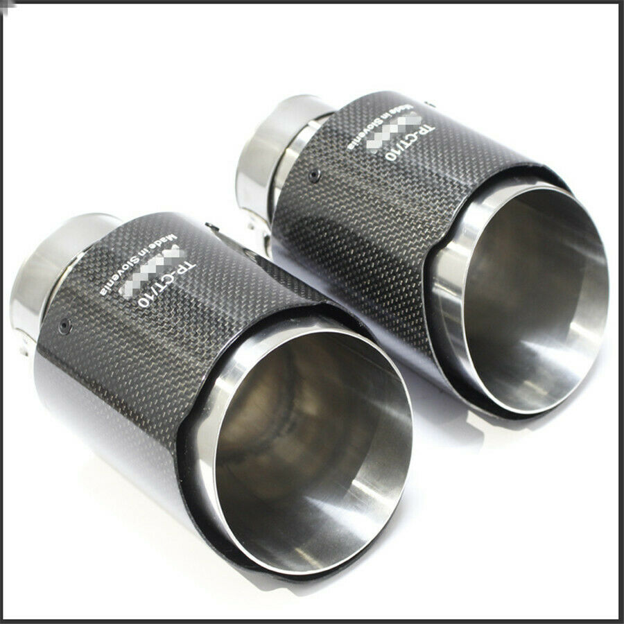 Carbon Fiber Car Exhaust Tip Muffler  end Pipes 63mm 2.5"Inlet  Smooth surface
