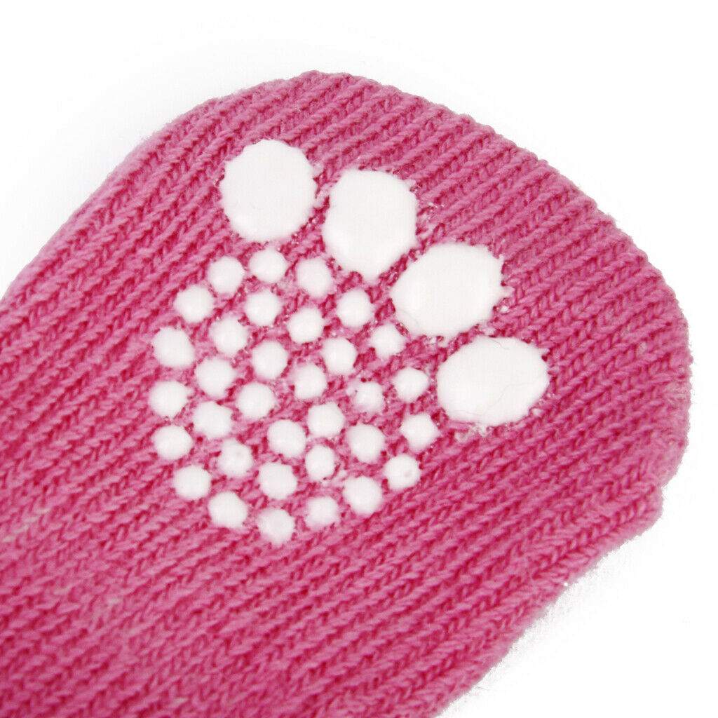 8 Pieces Pink Bowknot Anti-Slip Dog Socks Traction Control for Indoor Wear, Paw