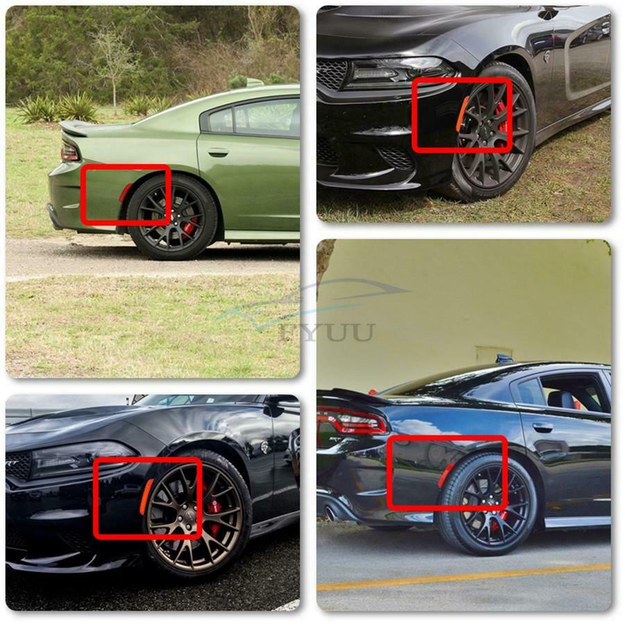 For 2015-2019 Dodge CHARGER Car LED Smoke Side Marker Light Amber+Red Waterproof