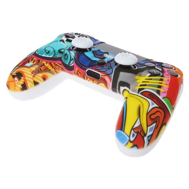 Multicolor Style Silicone Gamepad Cover Case + 2 Joystick Cap For PS4 Controller