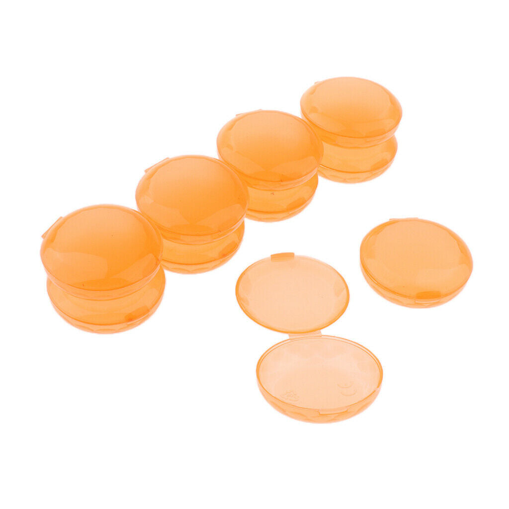 10 Pieces Plastic Mini Earplugs Storage Container Case Jewellery Box Orange