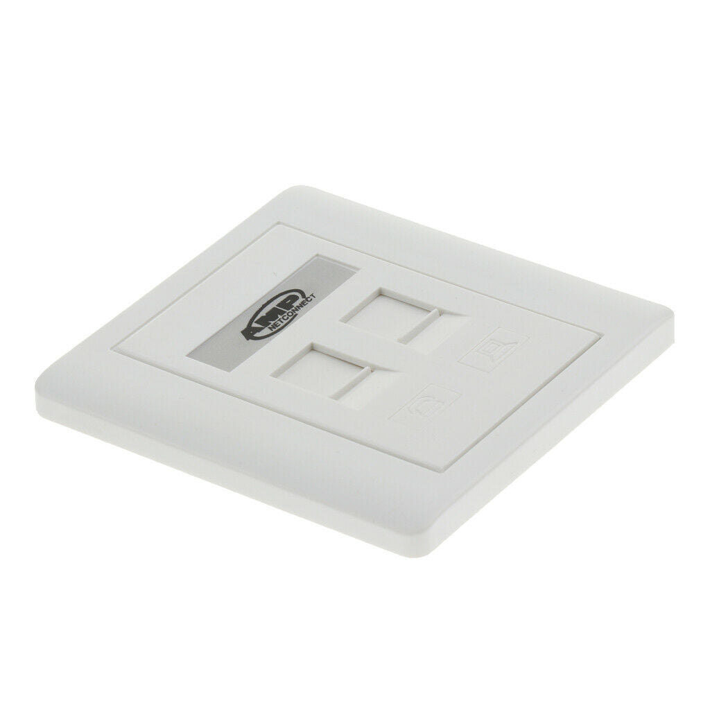 Face Plate Wall Socket /RJ11 Ethernet Single Gang 2 Ports with Keystone