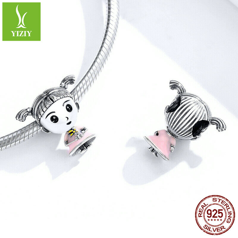 Women 925 Sterling Silve Sister in Family Charms Beads Fit Bracelets & Necklace
