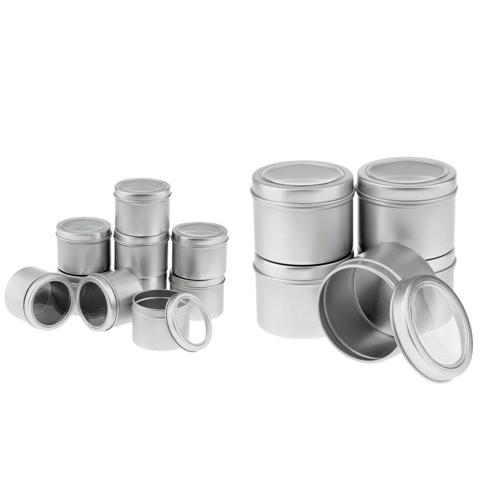 15 Pieces Round Aluminum Cans Metal Tins Jars Empty Containers for Makeup