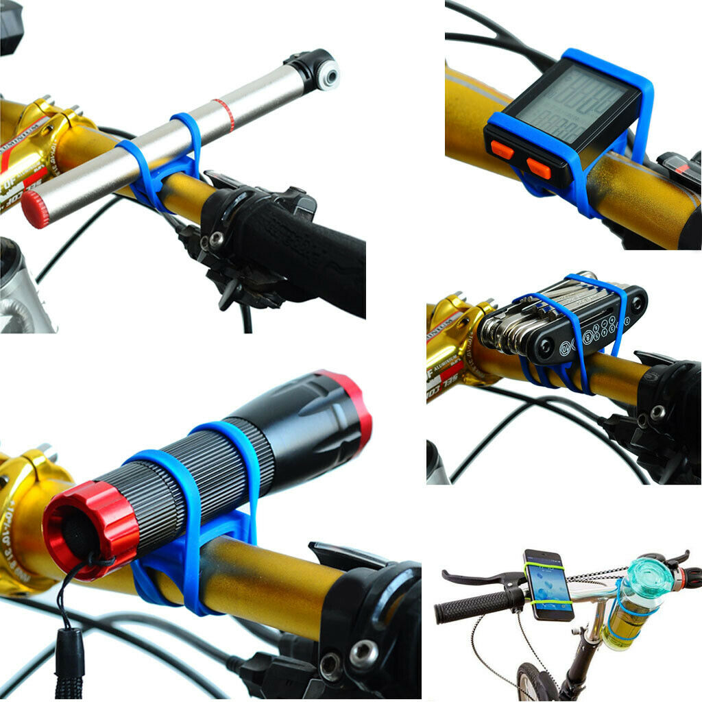 3x Elastic Bike Silicone Band  Flashlight Torch