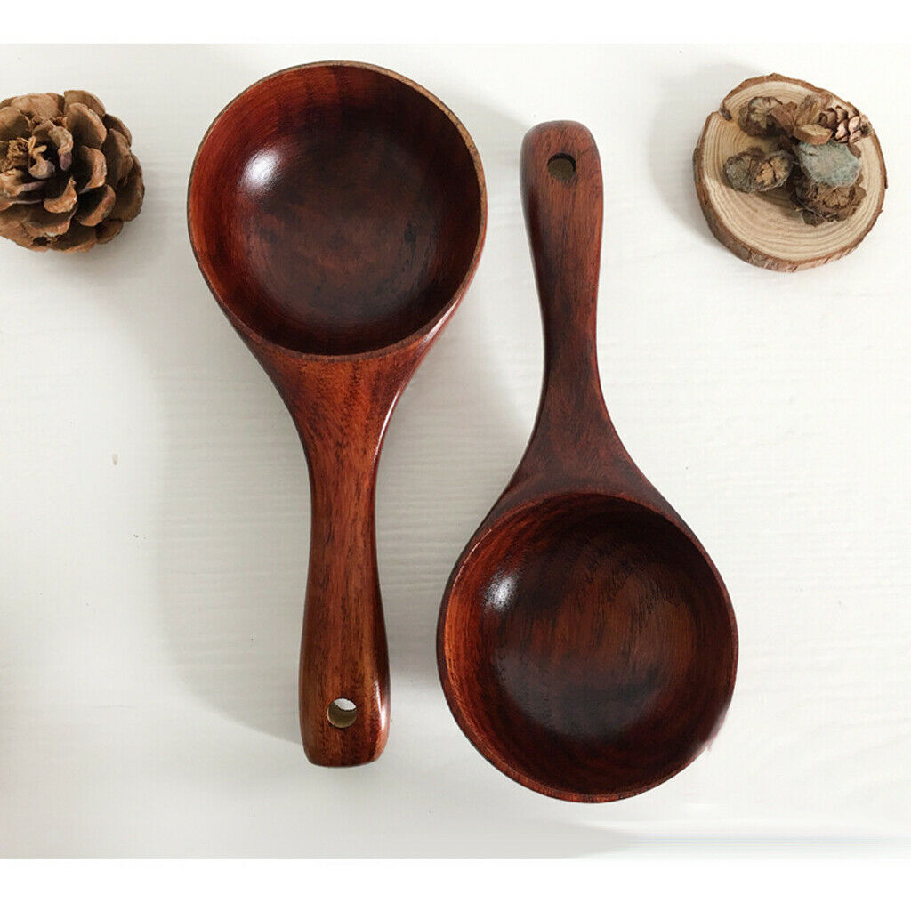 Wooden Soup Spoon Large Capacity Grain Water Wine Ladle Kitchen Utensil